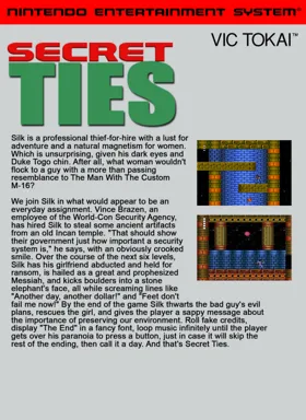 Secret Ties (USA) (Proto) box cover back